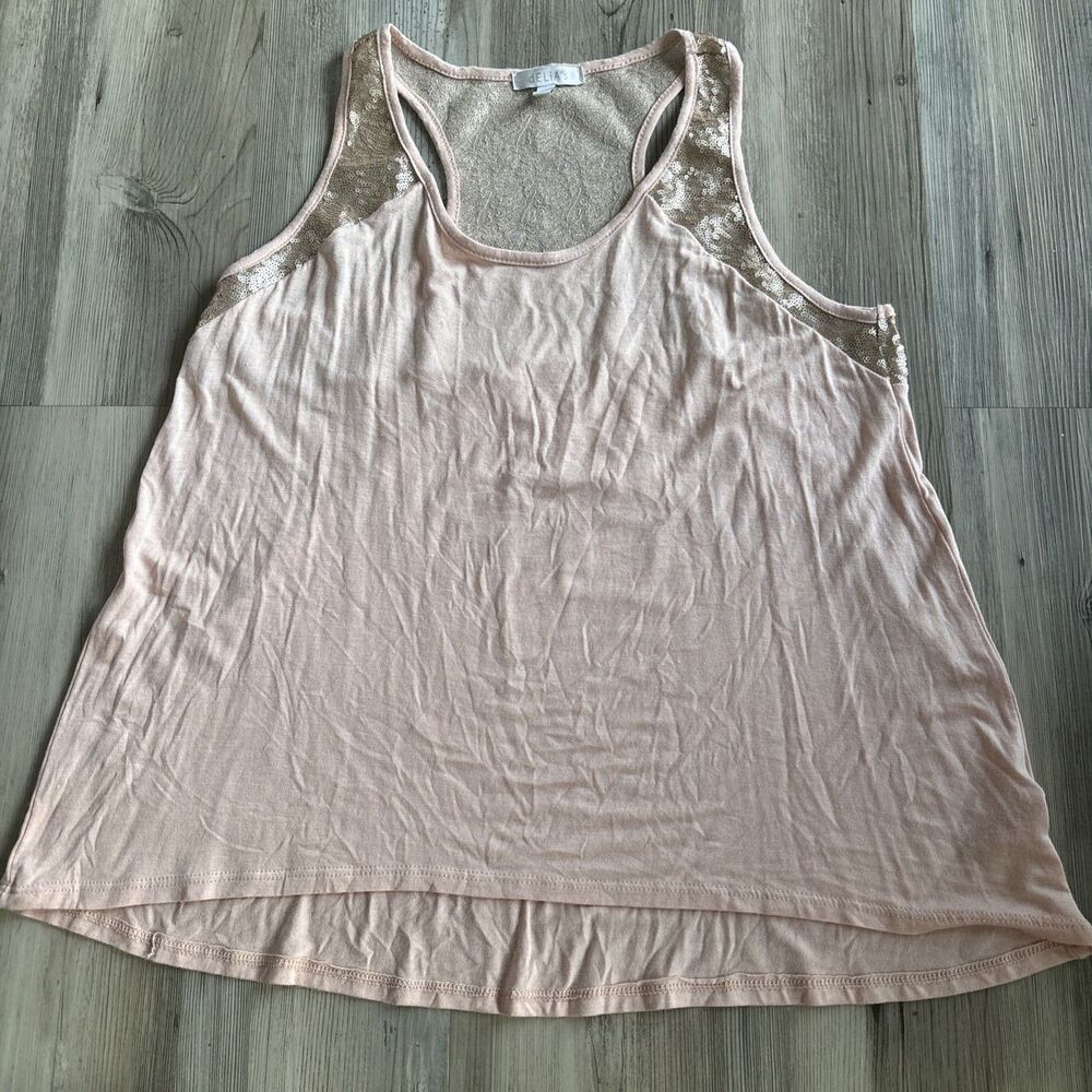 Vintage Delia’s Y2K Pink Sequin Top Made In USA Size Large